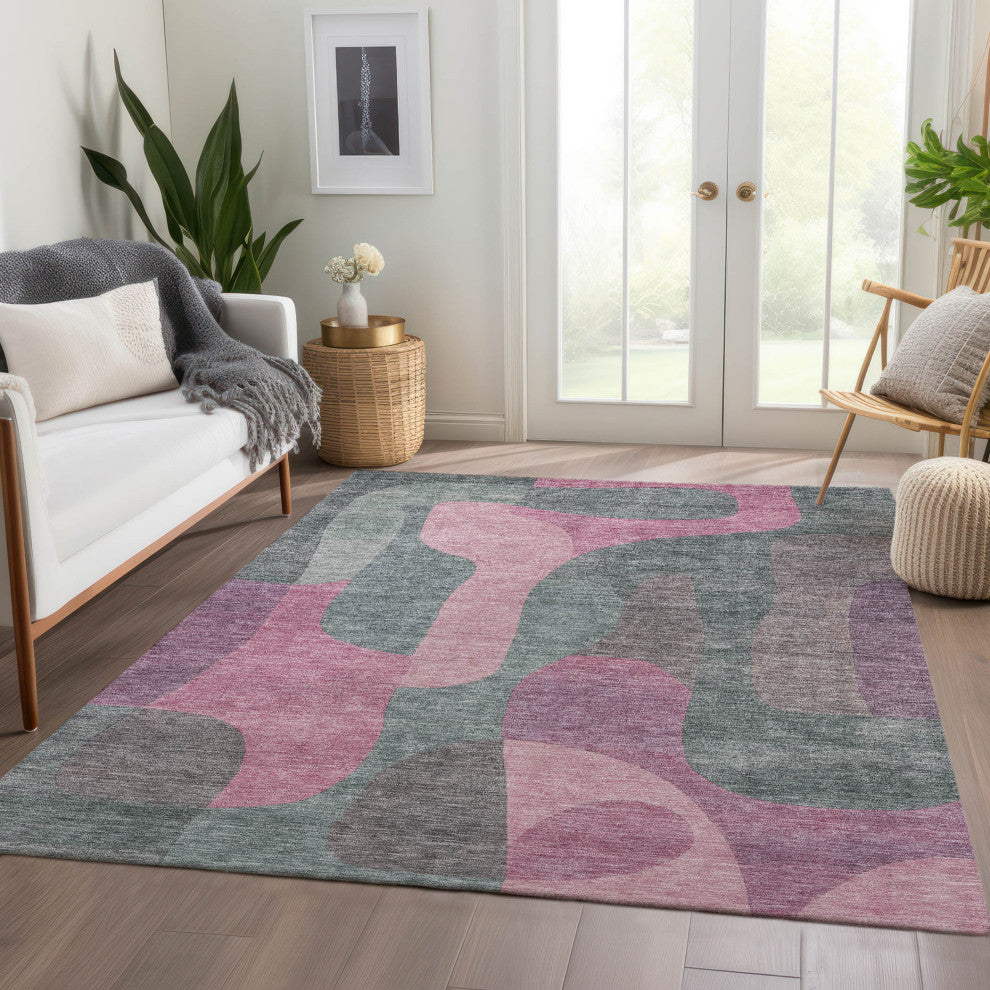 Machine Washable Indoor/Outdoor Chantille ACN1867 Blush 2'6" x 3'10" Rug