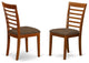 Milan Dining Chair With Cushion Seat Saddle Brown Finish Set of 2