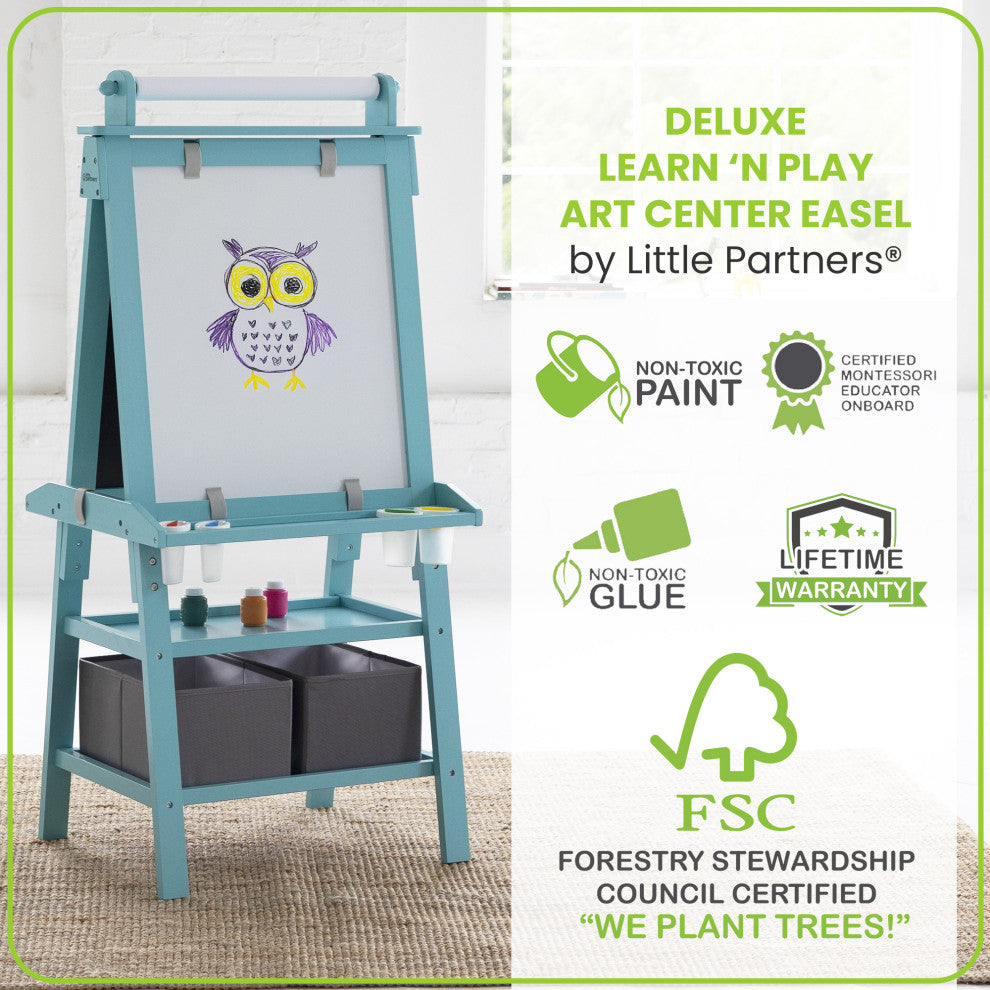 Little Partners Deluxe Learn and Play Art Center, Turquoise