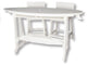 6' Surfboard Table, 4 Chairs, All Weather Outdoor Poly Set, White