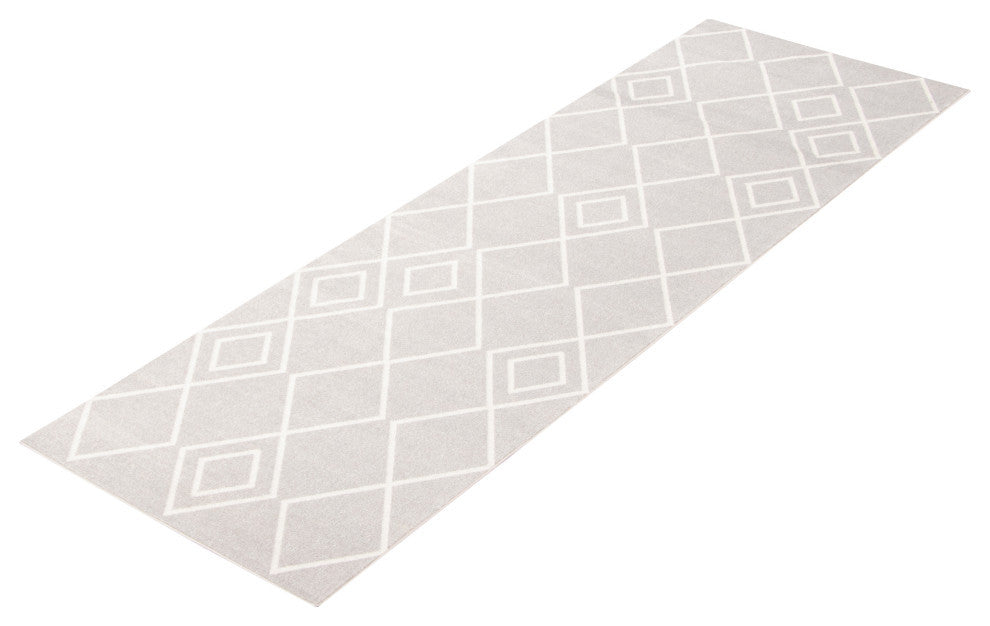 Aqua Kenza Area Rug, Gray, 2'6"x8'