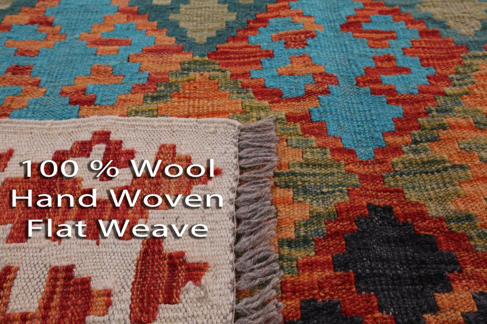 6' 6" X 10' 1" Wool On Wool Flat Weave Kilim Rug - Q12545