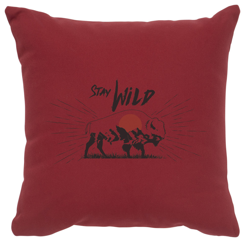 Image Pillow 16x16 Stay Wild Cotton Brick