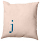 18"x18" Modern Monogram Decorative Throw Pillow, Autumn Blue