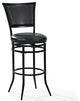 Crosley Rachel 30" Faux Leather Upholstered Swivel Bar Stool in Black