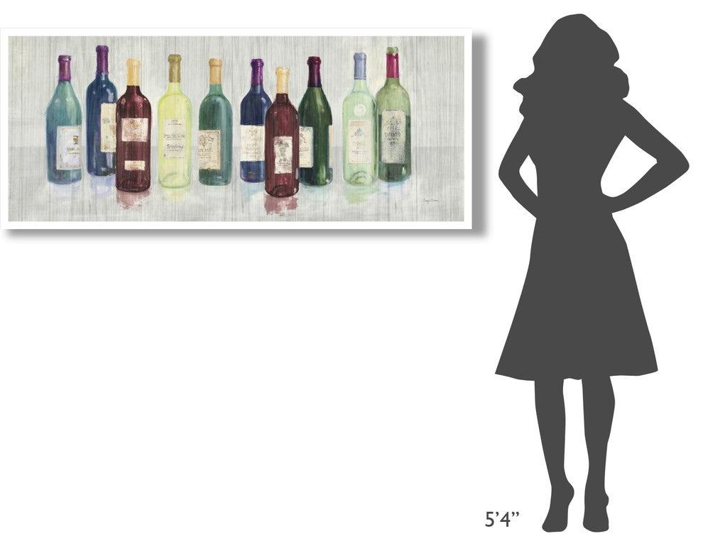 "Keeping Good Company on Wood Red Wine" Print by Avery Tillmon, 62"x26"