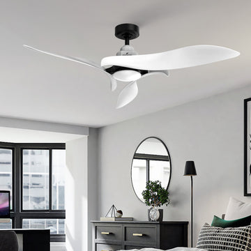 54 in. Indoor White Modern Ceiling Fan with Light