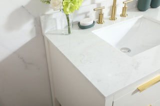 36" Single Bathroom Vanity, White, With Backsplash