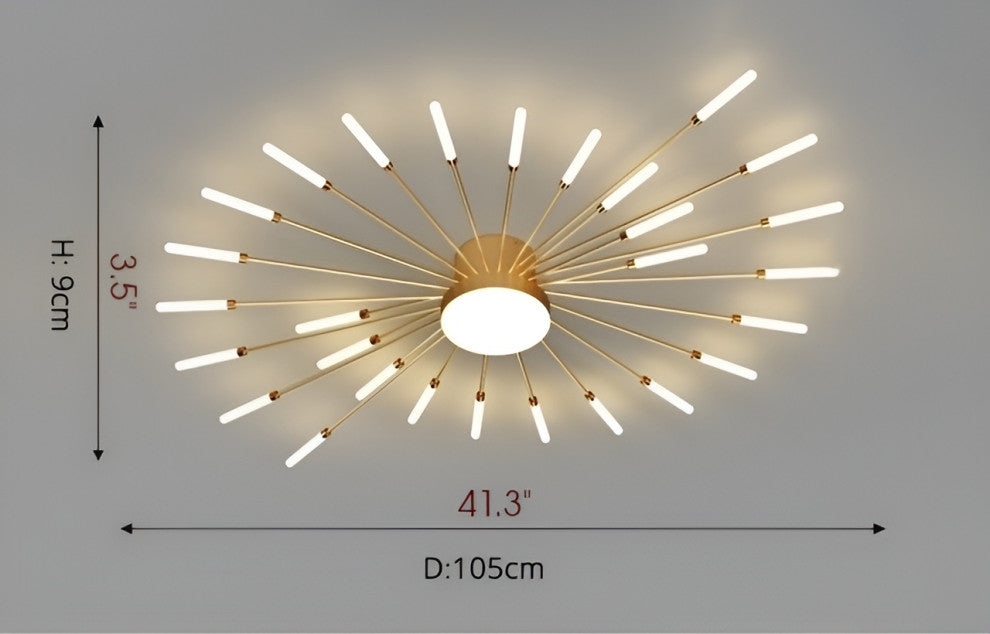 Winterthur | Exquisite LED Metal Ceiling Light, Gold, 28 Heads