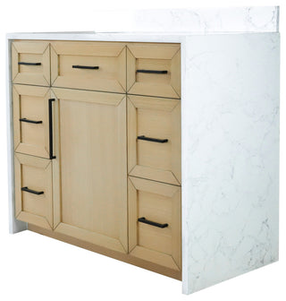 Palisade 42" Bathroom Vanity, Blonde, Engineered Marble