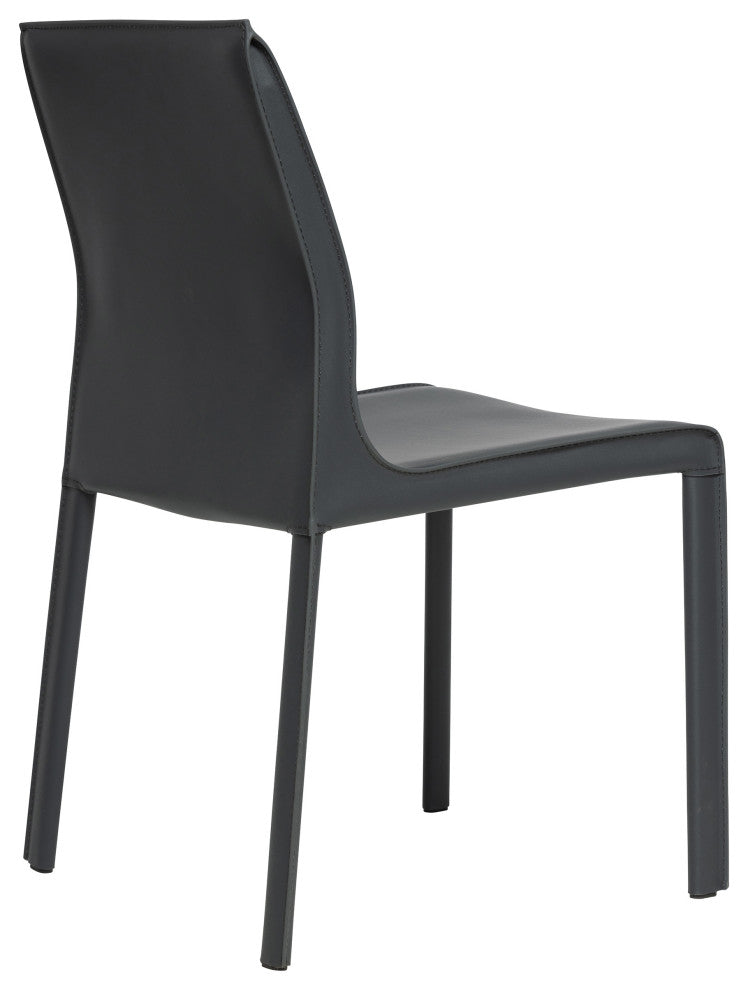 Elite Living Stan, Set of 2, Modern Leather Dining Chair, Smoke