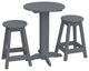 Poly Lumber Bistro Set, Dark Grey, Round