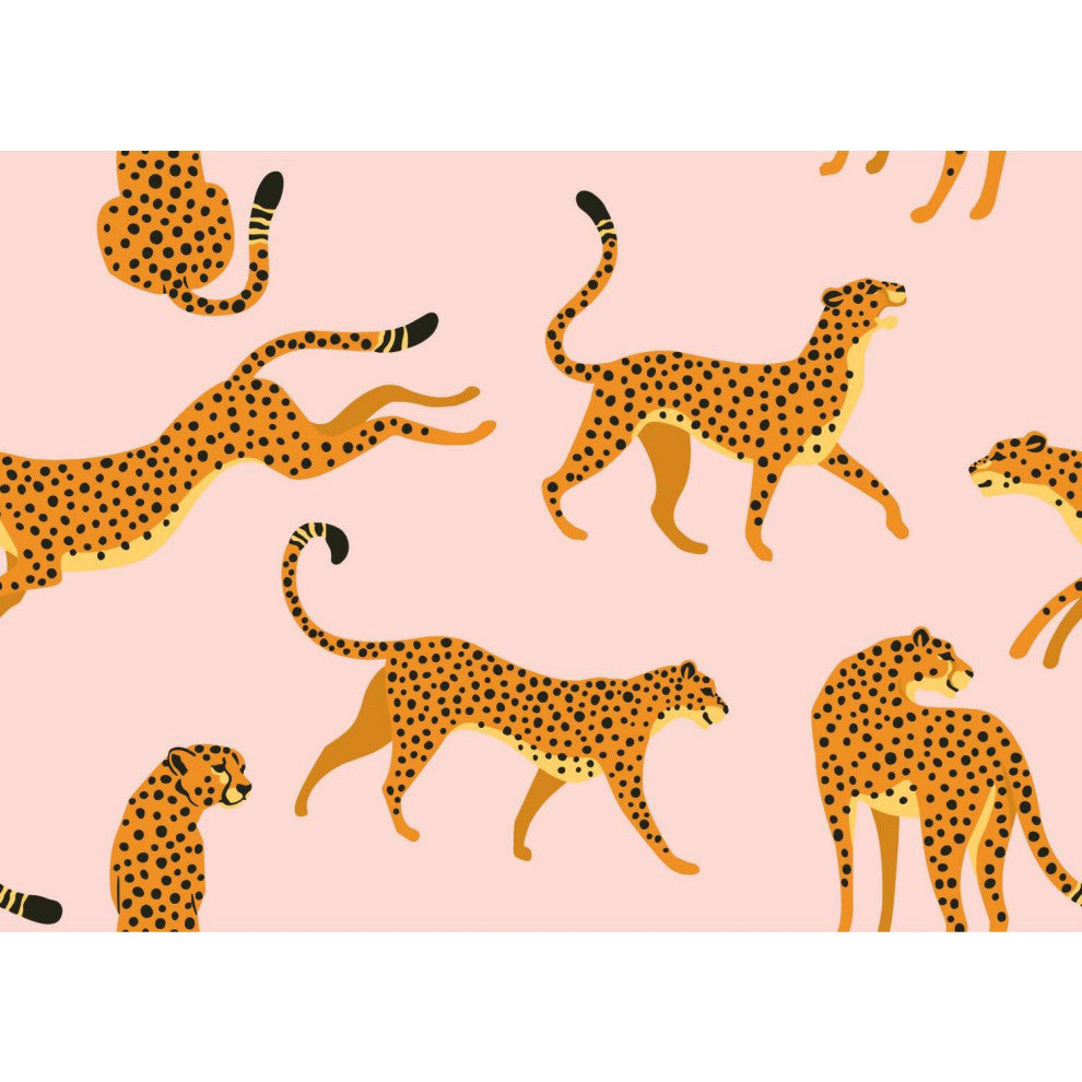 Pink & Orange Cheetah Cheetah Peel & Stick Wallpaper