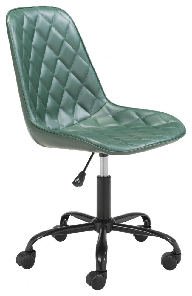 Green Stylized Faux Leather Office Chair