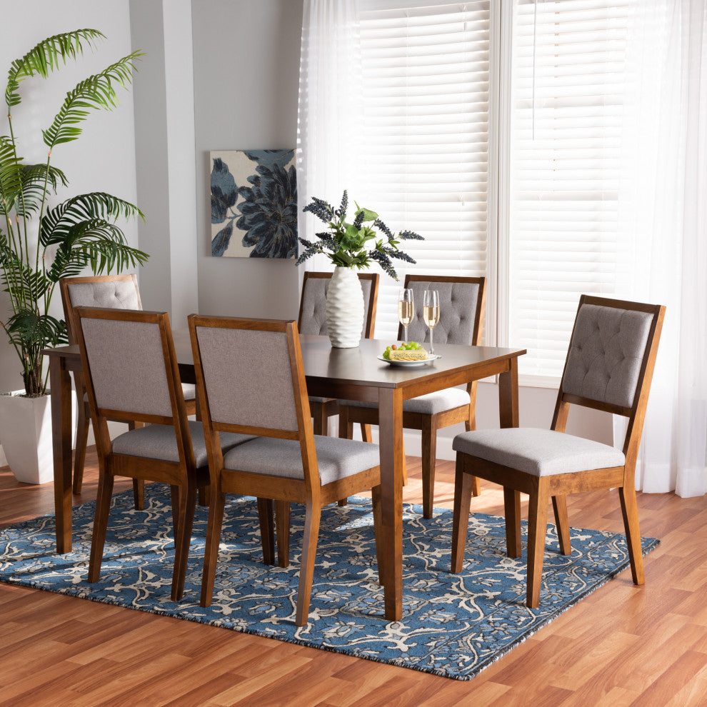 Jackqueline Modern 7-Piece Dining Set, Gray