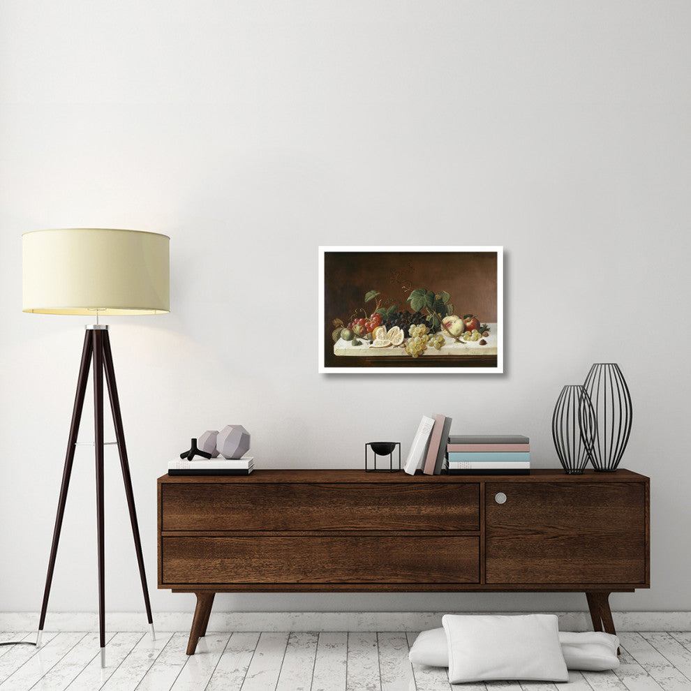 "Still Life With Fruit" Digital Paper Print by Severin Roesen, 32"x22"