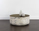 Diaz Coffee Table, Marble Look, Antique Brass