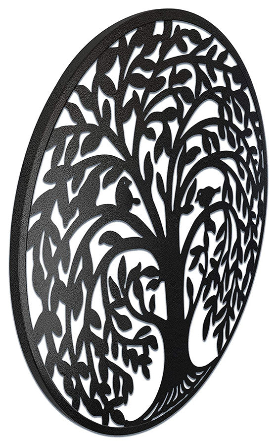 DecorShore 24" Round MetalWall Art Decorative Wall Sculpture Hanging Wall Decor