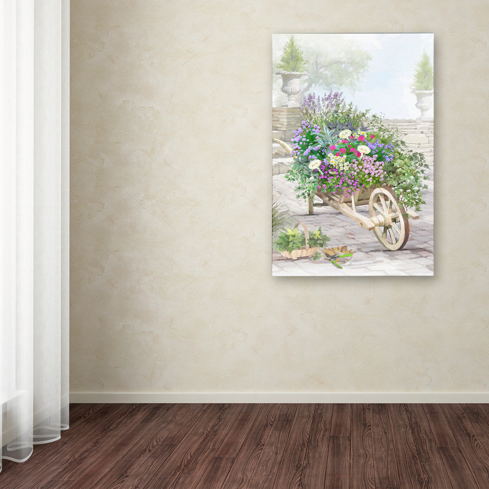 The Macneil Studio 'Wheelbarrow Herbs' Canvas Art, 32"x22"