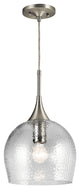 Kichler Sloane 1 Light Pendant in Brushed Nickel