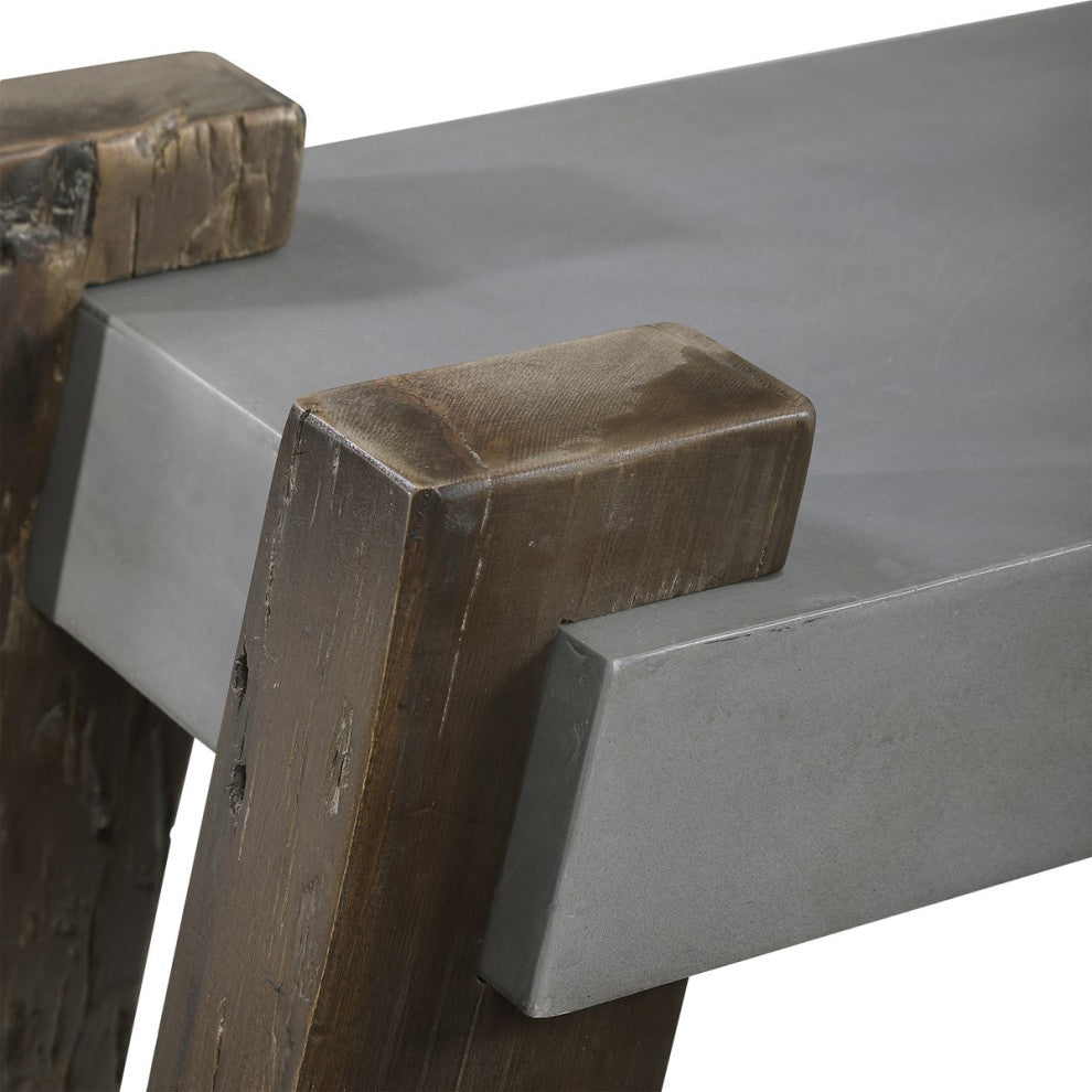 Uttermost Lavin Industrial Concrete Bench 24991