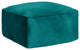 Cerra Velvet Square Pouf, Jade Green