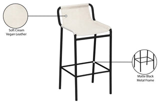 Dax Black Faux Leather Counter Stool, Cream