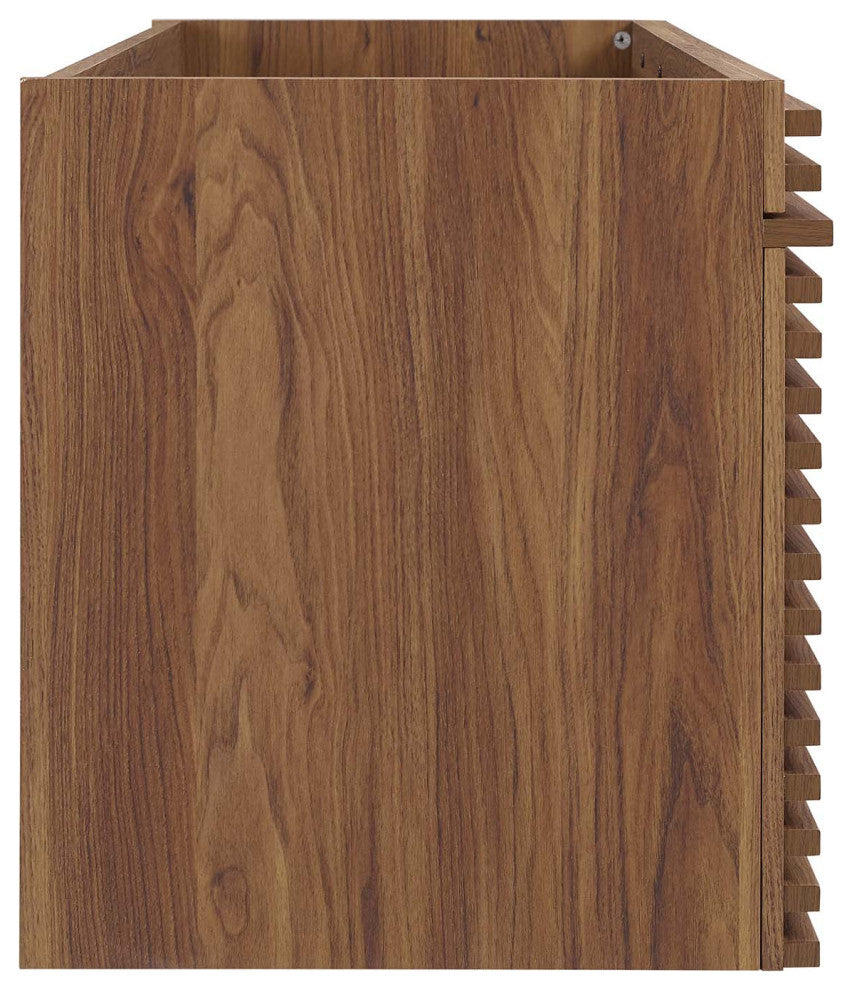 Render 48" Wall-Mount Bathroom Vanity Cabinet, Walnut