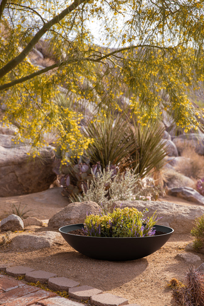 Lane Round Planter Bowl, Black, 32'', 2 Pack