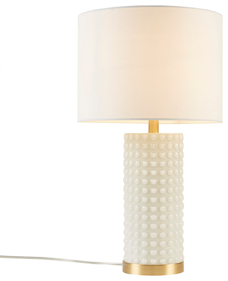 INK+IVY Grace Ivy Textured Dot Table Lamp, White/Gold