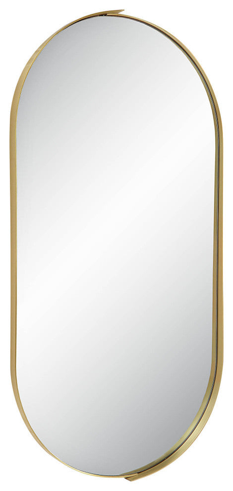 Aleah Iron Wall Mirror, Satin Brass