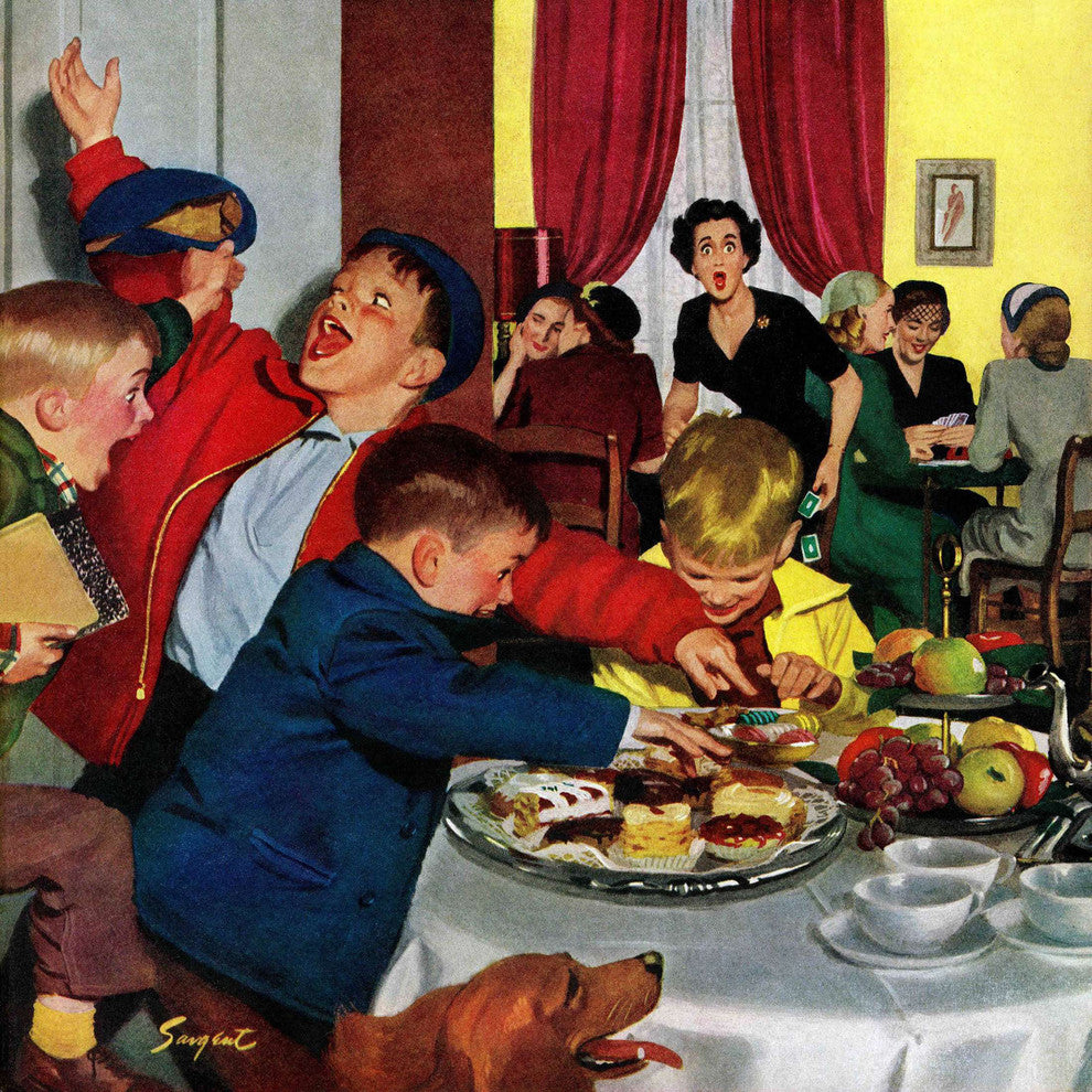 "Crashing Mom's Card Party" Print on Canvas by Richard Sargent