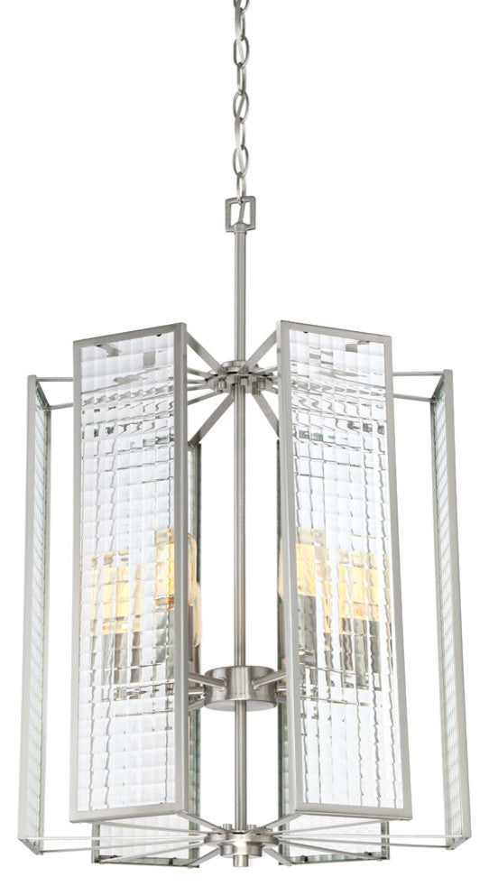 Pivot 6-Light Foyer, Satin Platinum