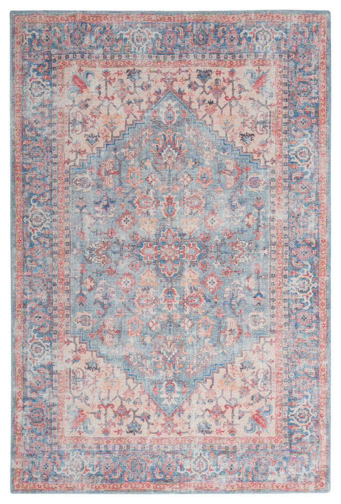 Nicole Curtis Nc Series 1 5' x 7' Blue/Multicolor Machine Washable Area Rugs