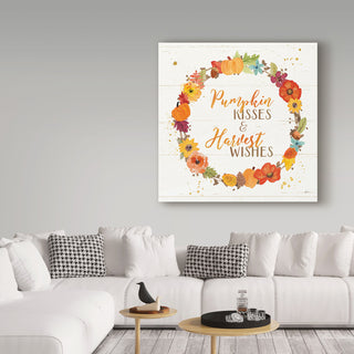 Jess Aiken 'Harvest Wishes Ii On Wood' Canvas Art