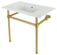 Kingston Brass KVBH37227W4BB 37" Console Sink, Legs, 8", 3 Hole