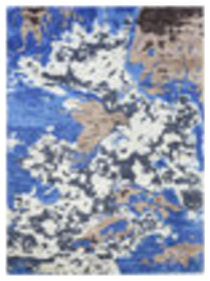 Hand Knotted Silk Area Rug Abstract Multicolor