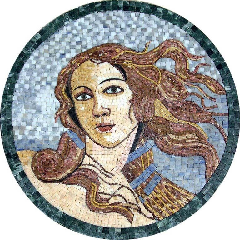 Goddes of Love and Beauty, Mosaic Medallion, 35"x35"
