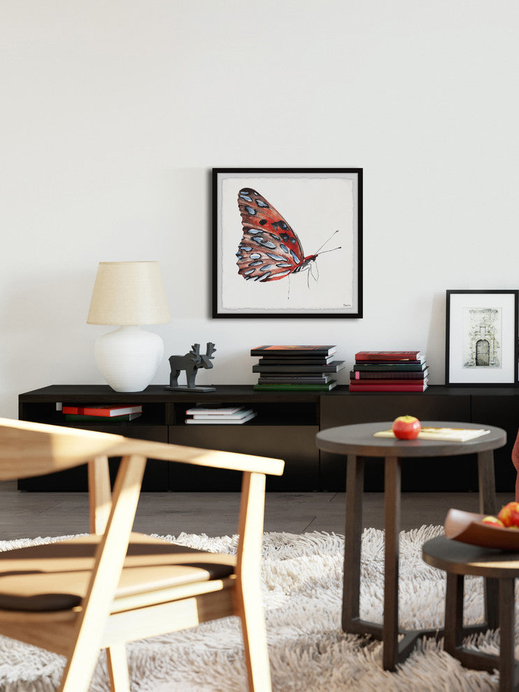 "Tiger Butterfly" Framed Painting Print, 24"x24"