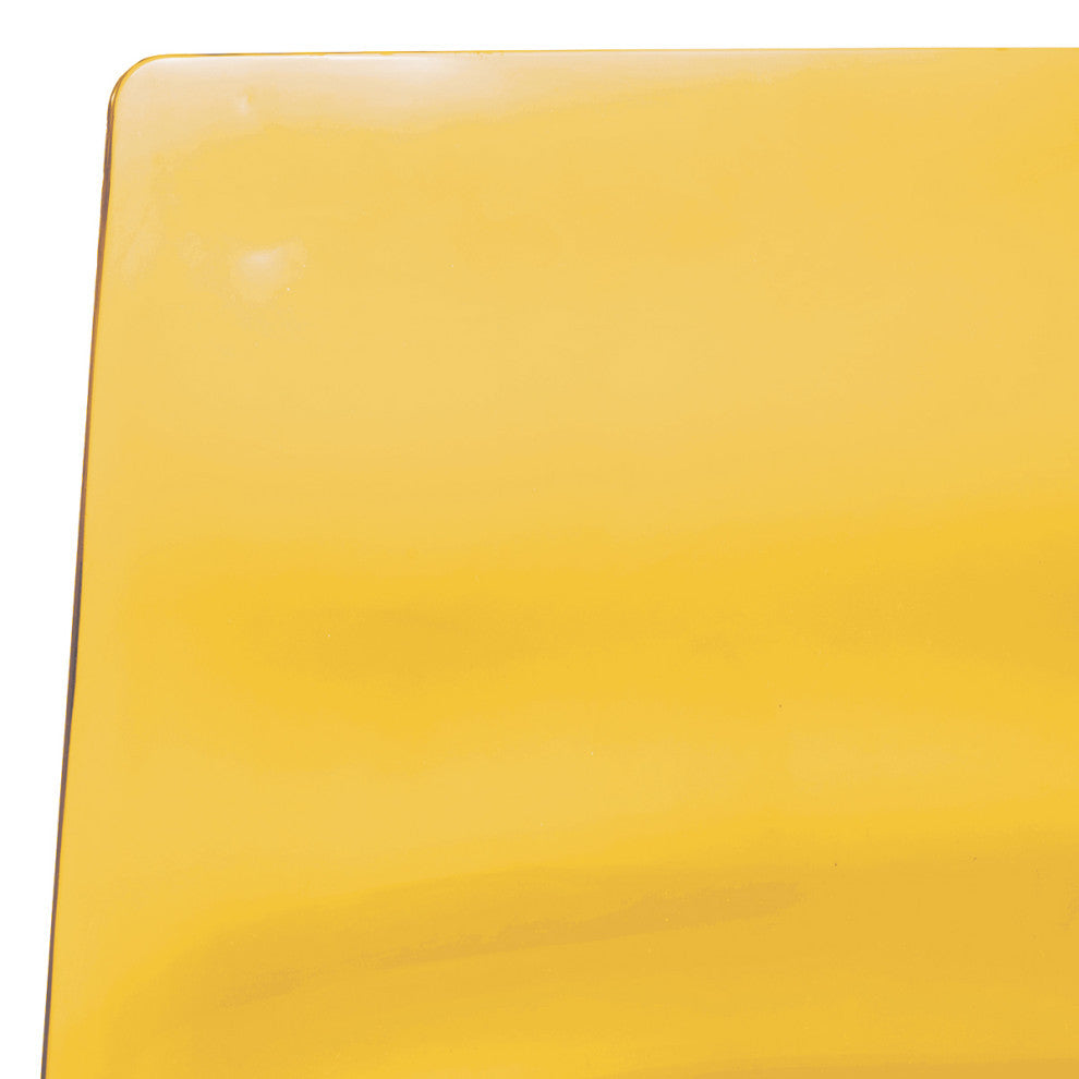 Leisuremod Astor Plastic Dining Chair with Chrome Base, Set of 2, Transparent Orange