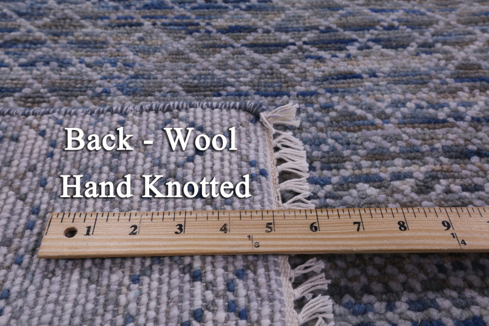 9' 11" X 14' 2" Savannah Grass Handmade Wool Rug - Q13413