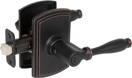 Delaney Hardware Italian Collection Sorado Series Keyed Entry Lever Set, Edged Oil Rubbed Bronze