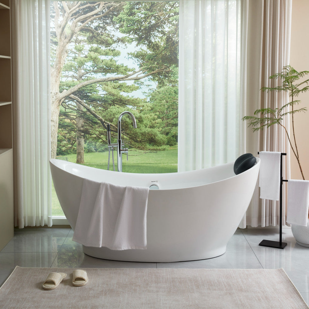 Vanity Art 68" Freestanding Acrylic Bathtub