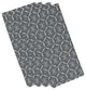 Tufted Geometric Print Napkin, Black (Set of 4), 19 x 19"