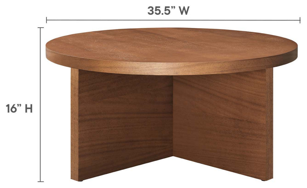 Silas Round Mango Wood Coffee Table - Walnut