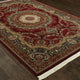 Mackenzie Traditional Medallion Red/ Multi Fringed Area Rug, 9'10"X12'10"