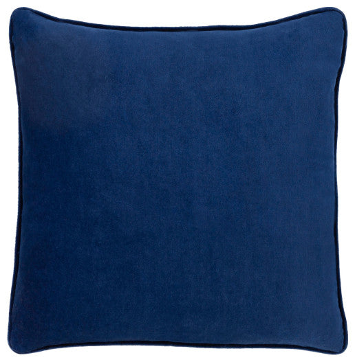 Surya Safflower Navy Pillow Shell With Polyester Insert 20"H X 20"W