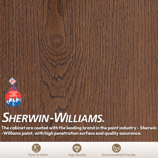 Porto Bath Vanity with White Quartz Stone Top, Dark Brown Oak, 72 in., No Mirror