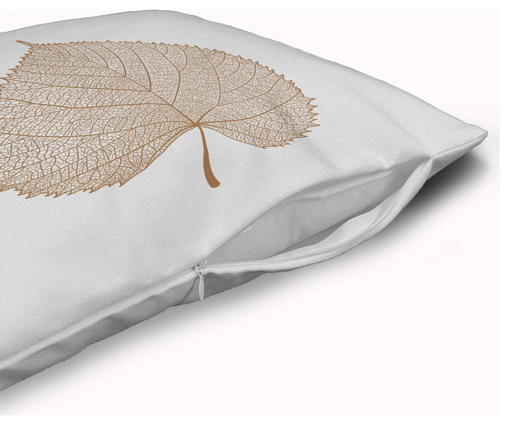 Leaf Study Accent Pillow With Removable Insert, Caramel, 20"x20"