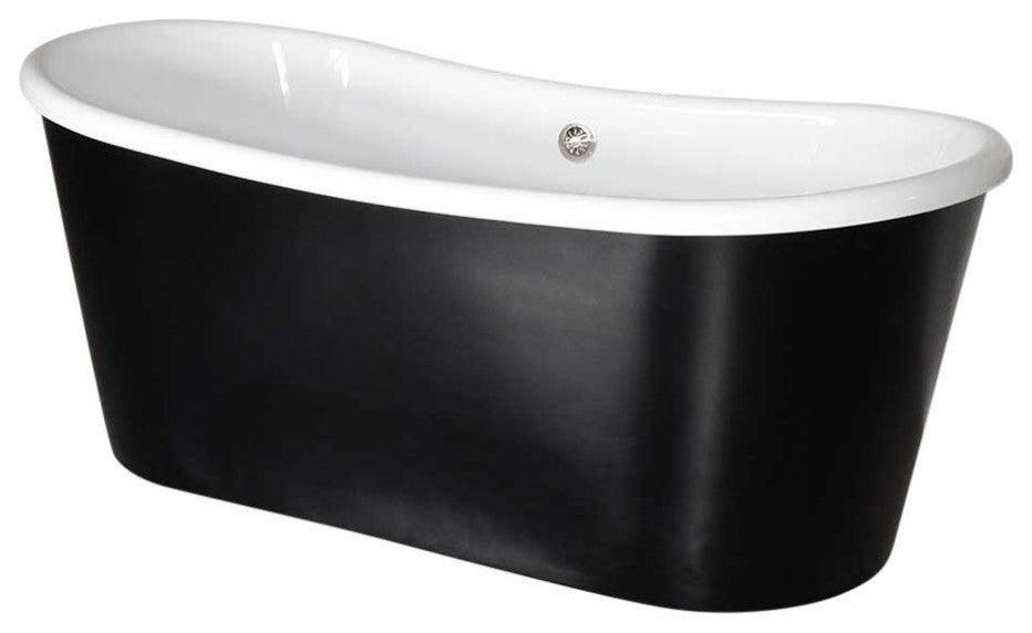 Sansiro Sorrentino-BLKSK73'' 73" Acrylic French Bateau Skirted Tub Black